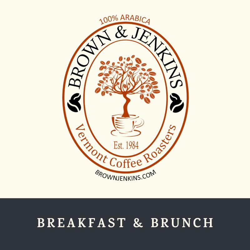 breakfast and brunch coffee collection from brown and jenkins coffee roaster of vermont