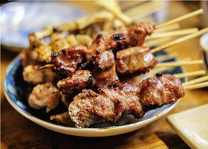 Sweet and Spicy Chipotle Coffee Rub Pork Skewers